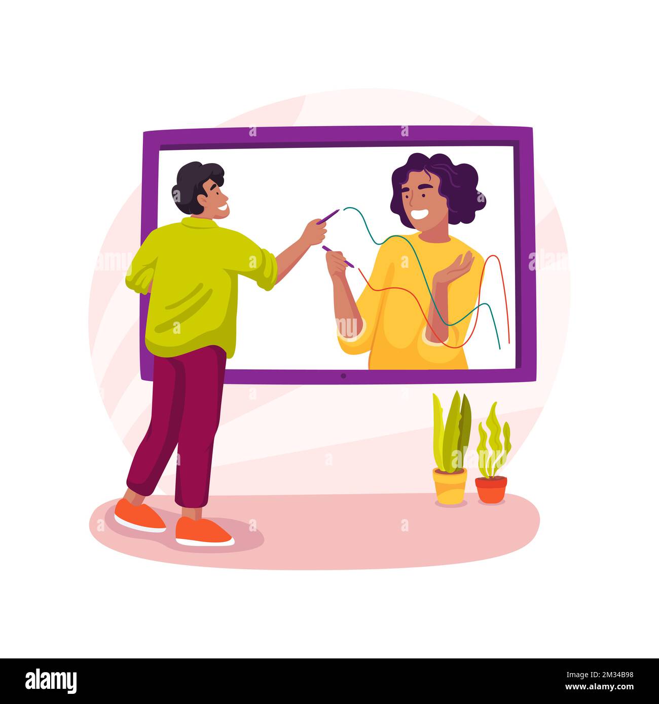 Interactive whiteboard isolated cartoon vector illustration Stock