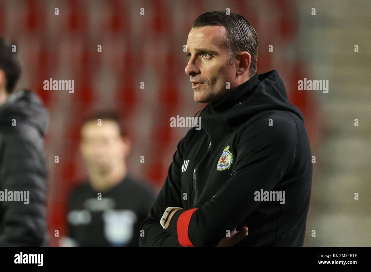 Waasland-Beveren's head coach Nicky Hayen pictured during the
