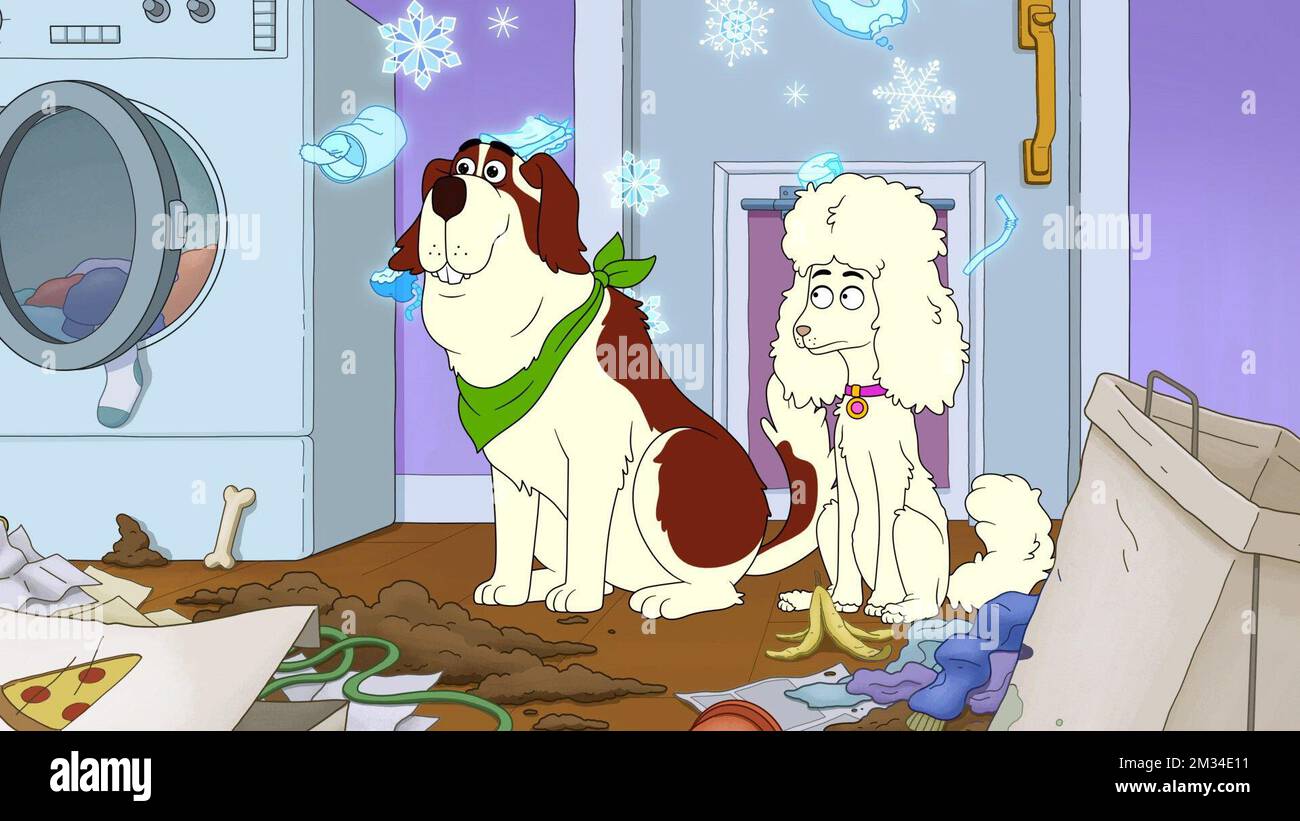 HOUSEBROKEN, from left Chief (voice Nat Faxon), Honey (voice Lisa