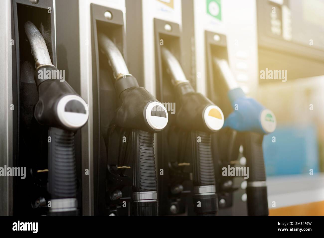 Detail of fuel pump. Gas station, gasoline. Fuel supply for motor