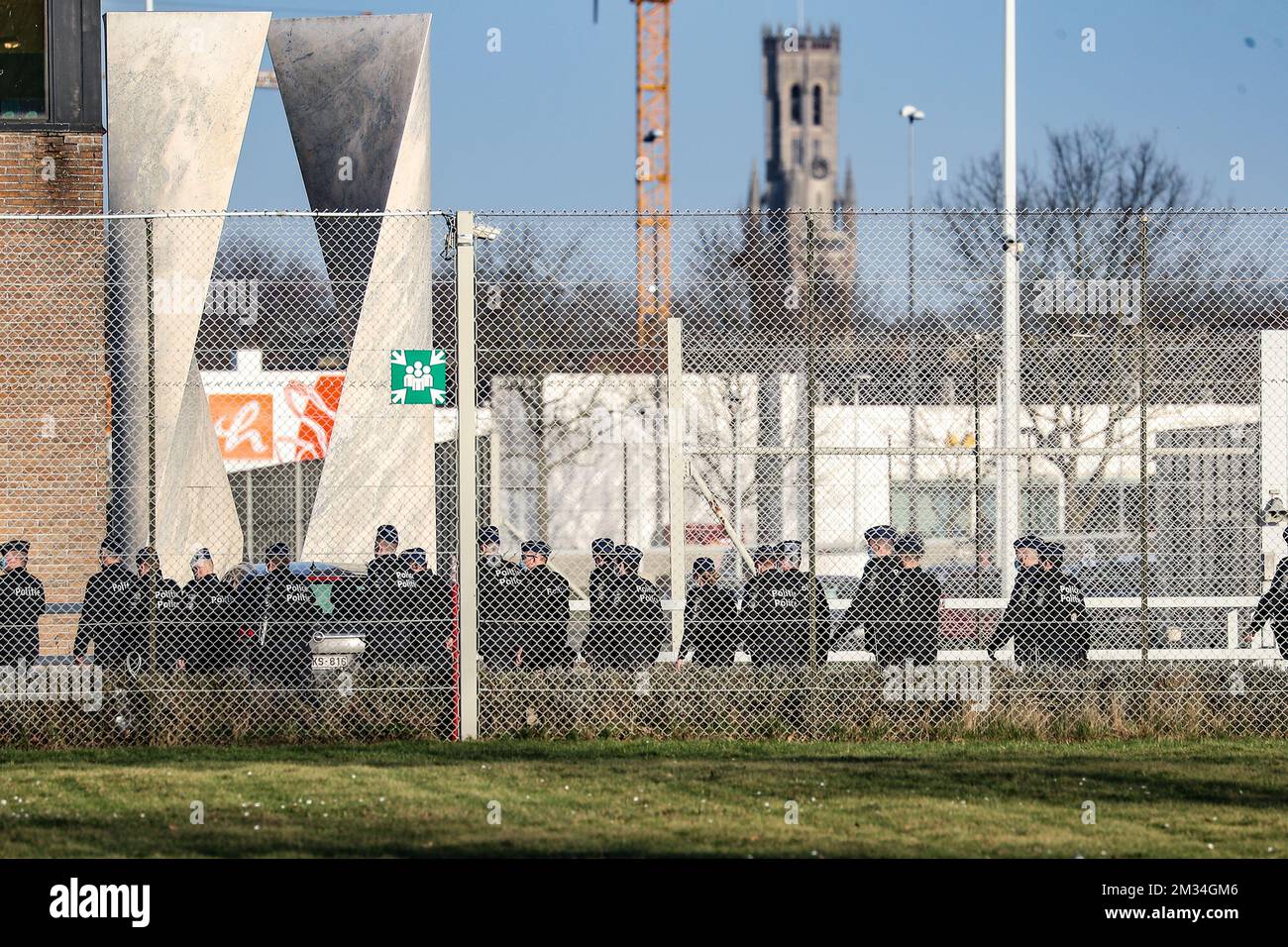 Illustration picture shows the Brugge prison, Wednesday 24 February 2021. According to several media, a hostage situation is currently at hand at the prison. BELGA PHOTO BRUNO FAHY Stock Photo