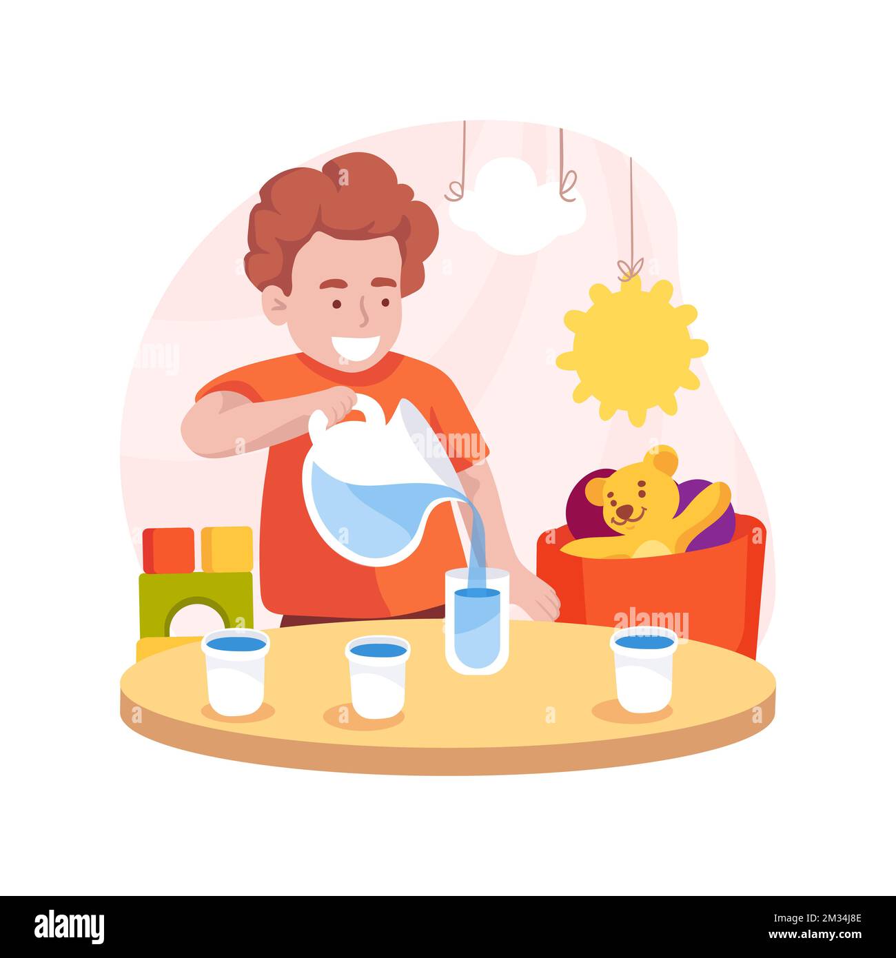 Pouring a glass of water isolated cartoon vector illustration Stock Vector Image & Art Alamy