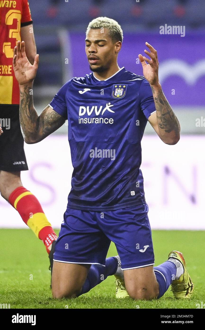 ANDERLECHT, BELGIUM - APRIL 11: 1-1 RSC Anderlecht, goal by Lukas Nmecha of RSC  Anderlecht during the Jupiler Pro League match between RSC Anderlecht Stock  Photo - Alamy