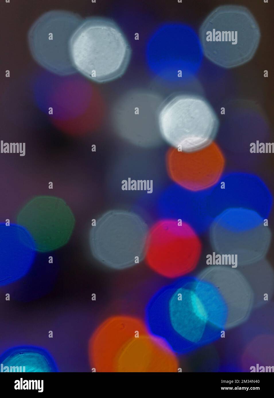 Christmas tree lights out of focus Stock Photo