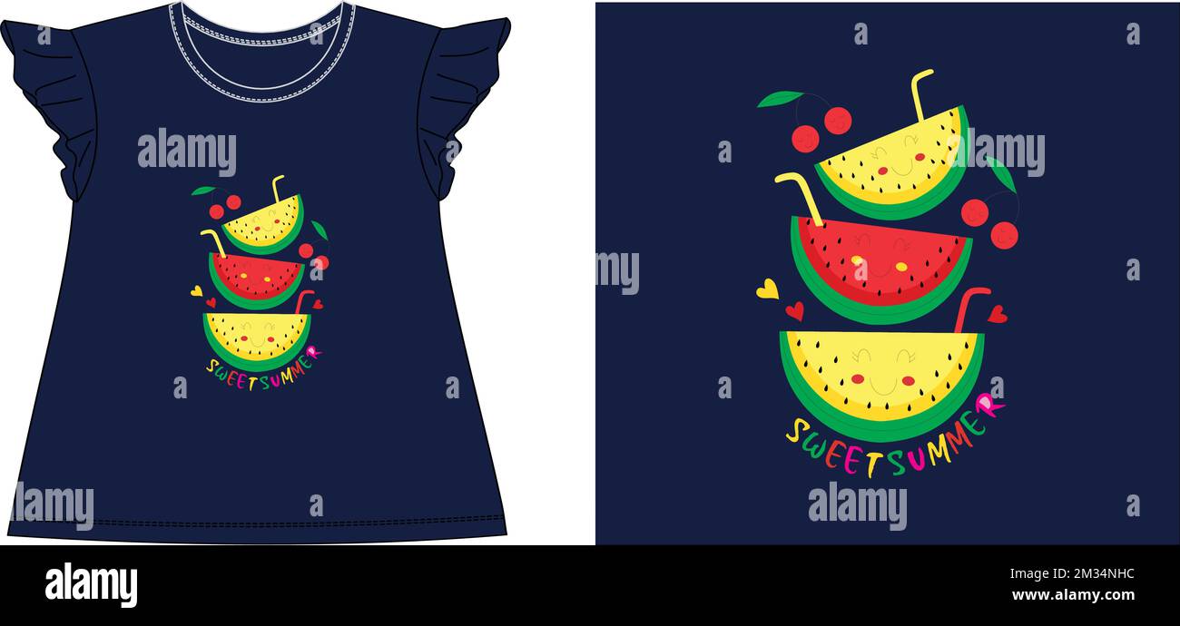 sweet summer t shirt graphic design vector illustration digital file Stock Vector