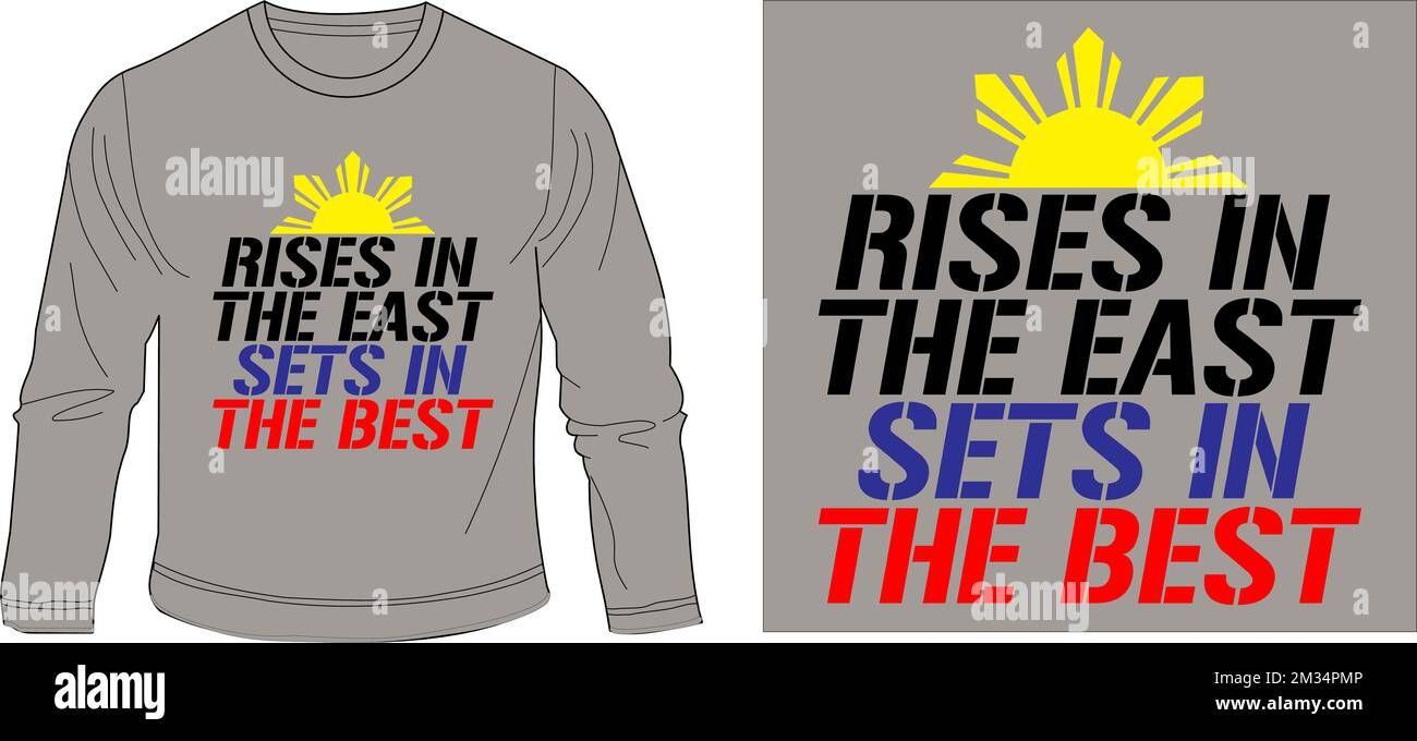 rises in the east sets in the best t shirt graphic design vector ...
