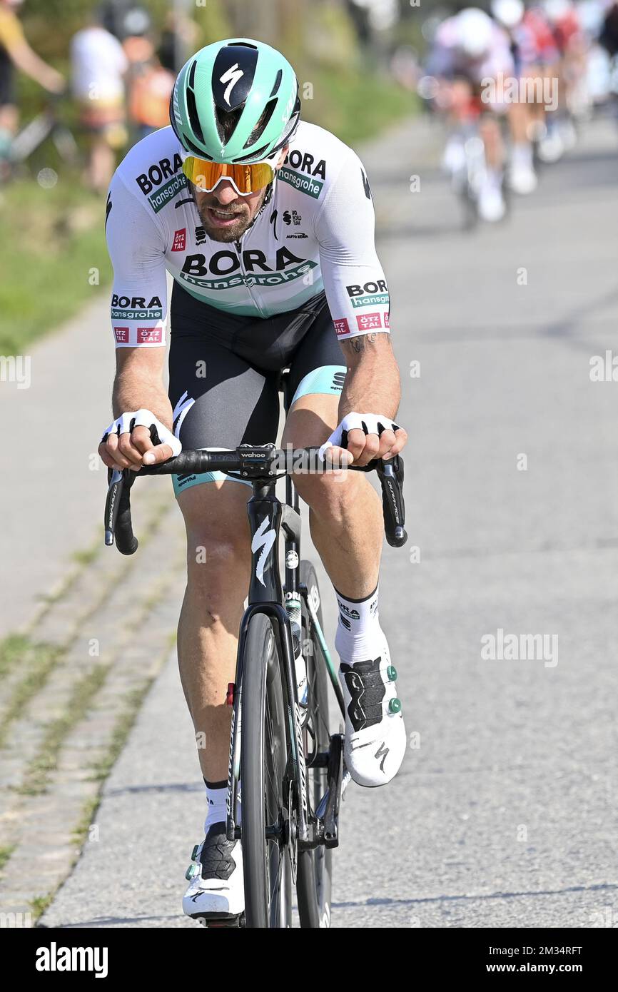 Italian Daniel Oss of Bora-Hansgrohe pictured in action during the 75th ...