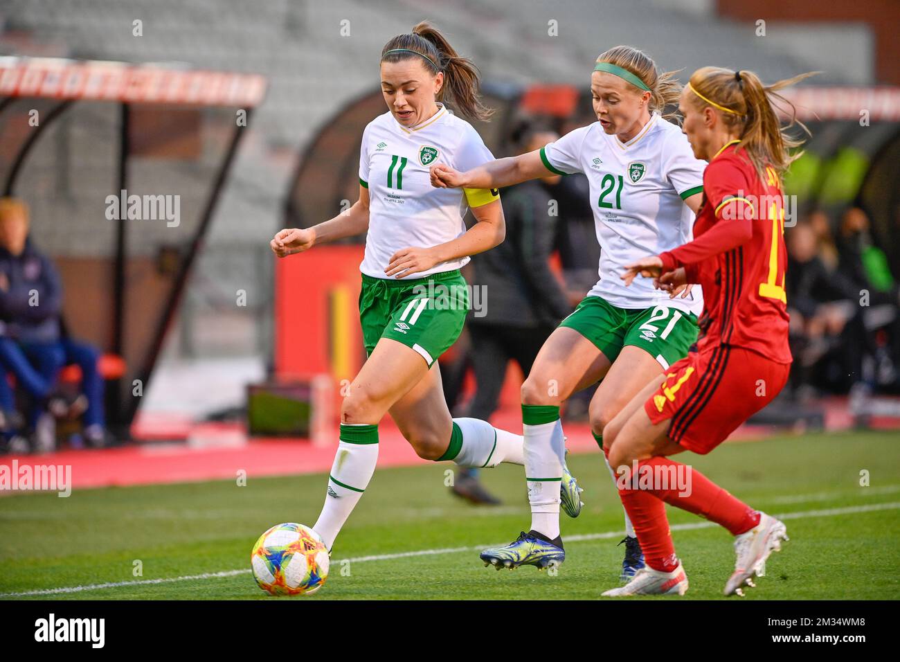 Irish Katie McCabe Irish Ruesha Littlejohn And Belgium s Janice Cayman 