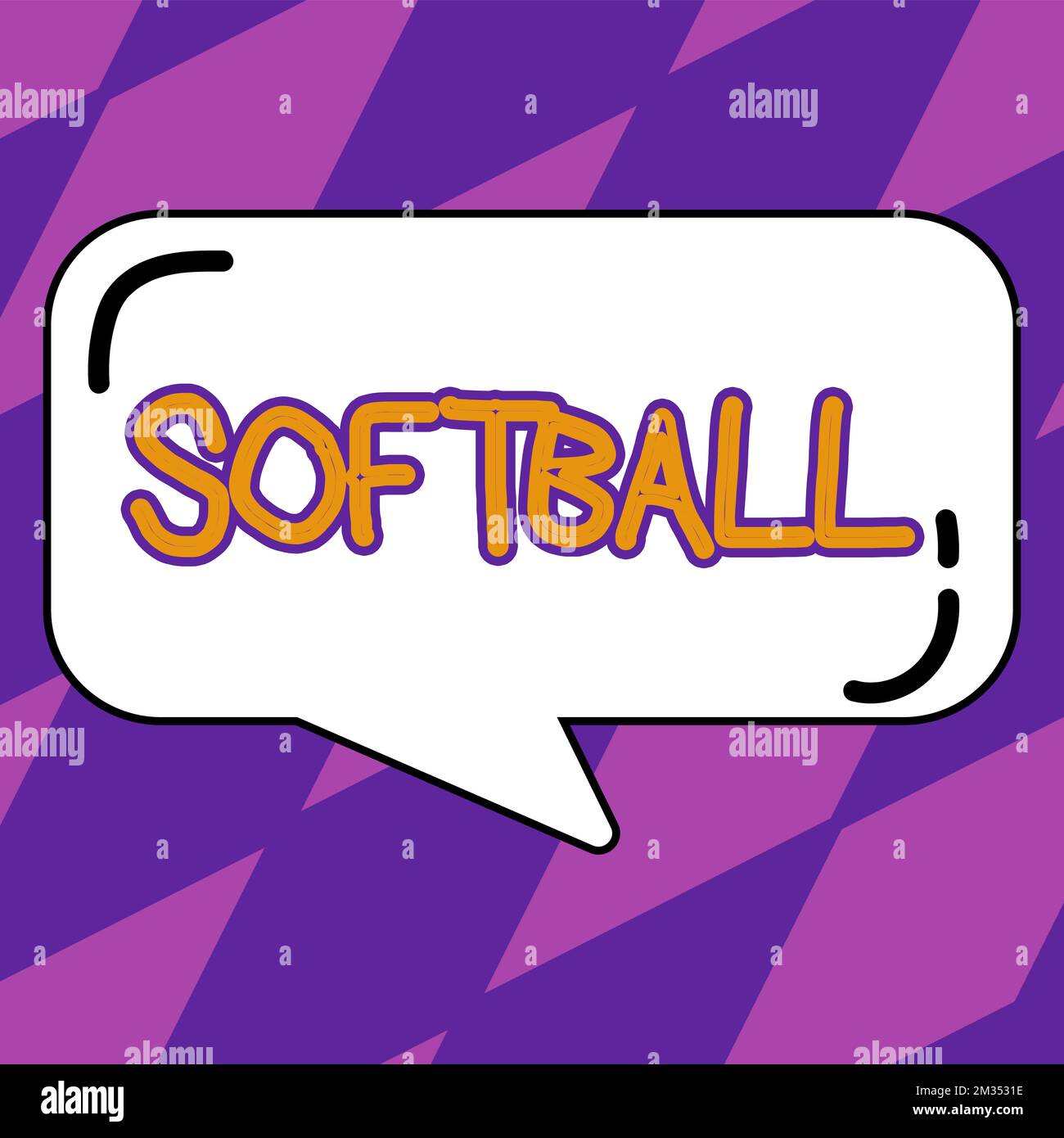 Conceptual caption Softball. Word for a sport similar to baseball