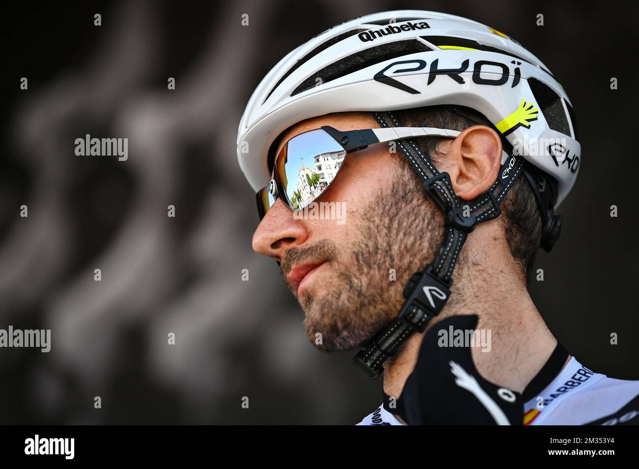 Carlos Barbero of Qhubeka Assos at the start of the second stage of the 73rd edition of the Criterium du Dauphine cycling race, 173 km between Brioude and Saugues, France, Monday 31 May 2021. BELGA PHOTO DAVID STOCKMAN Stock Photo