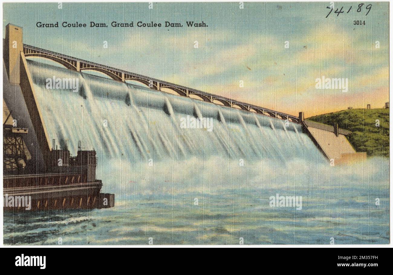 Grand Coulee Dam, Grand Coulee Dam, Wash. , Dams, Tichnor Brothers