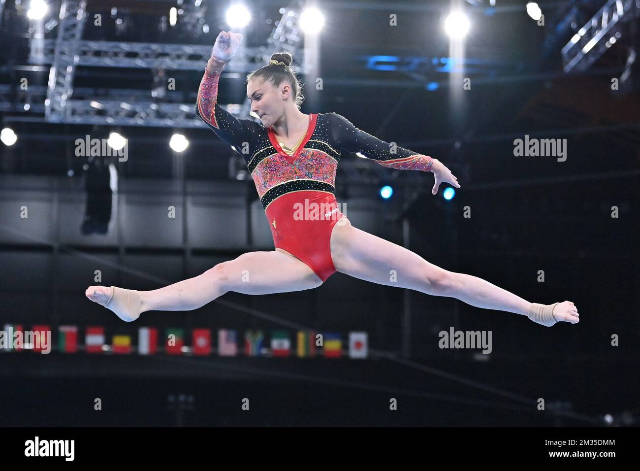 Belgian Artistic gymnast Maellyse Brassart pictured in action during