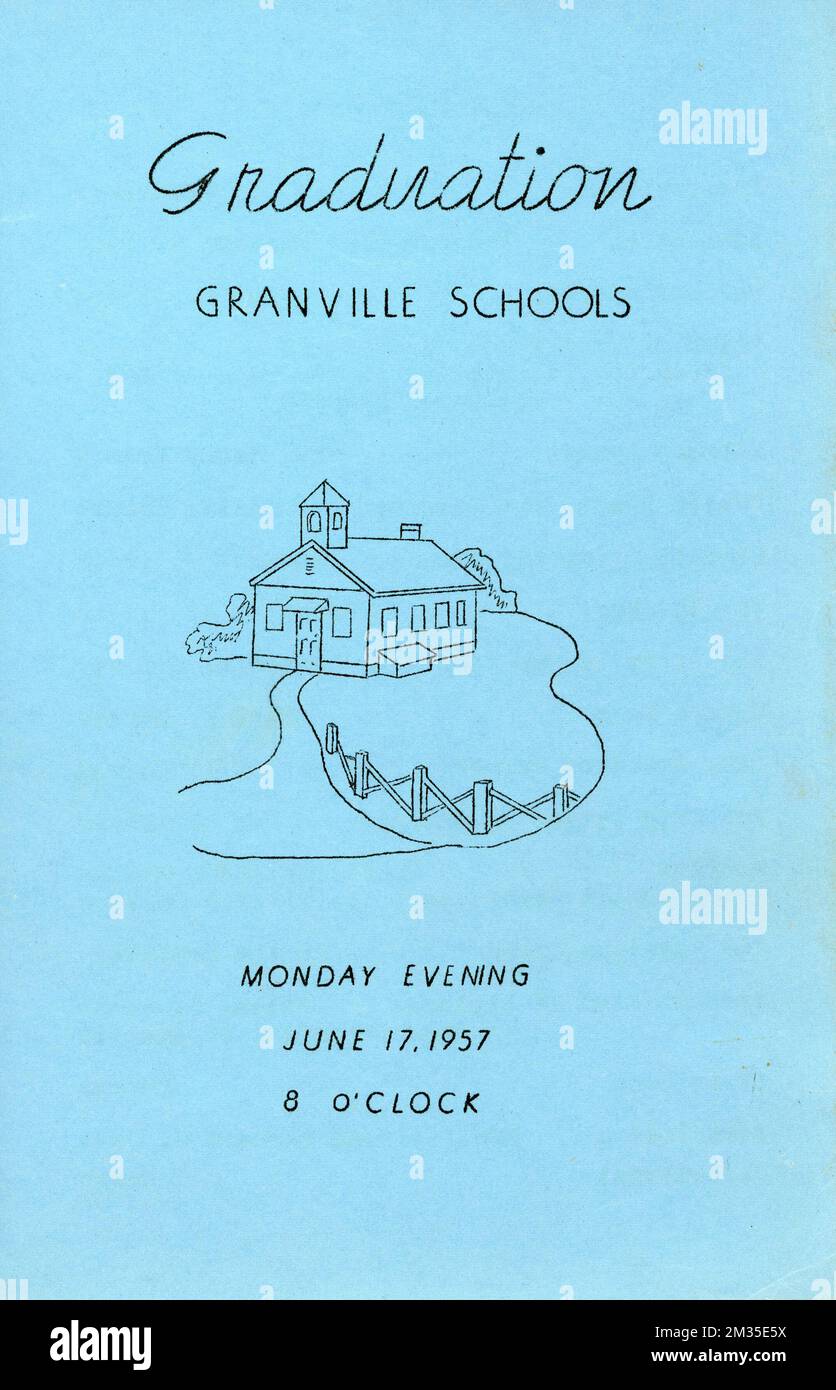 Granville Village School graduation program, 1957 , Graduation