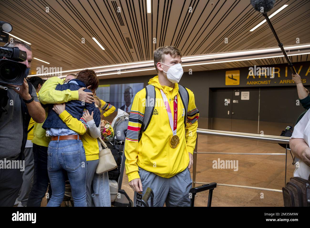 Belgian table tennis player Laurens Devos and his medal pictured at the ...