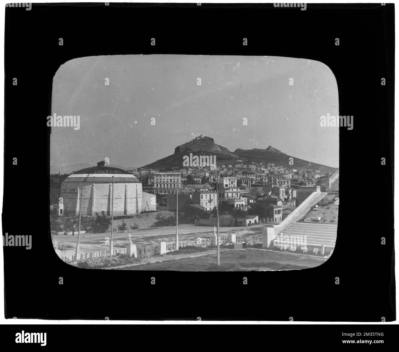 Greece. Athens. Hill of Pnyx from the Stadion , Archaeological sites. Nicholas Catsimpoolas Collection Stock Photo