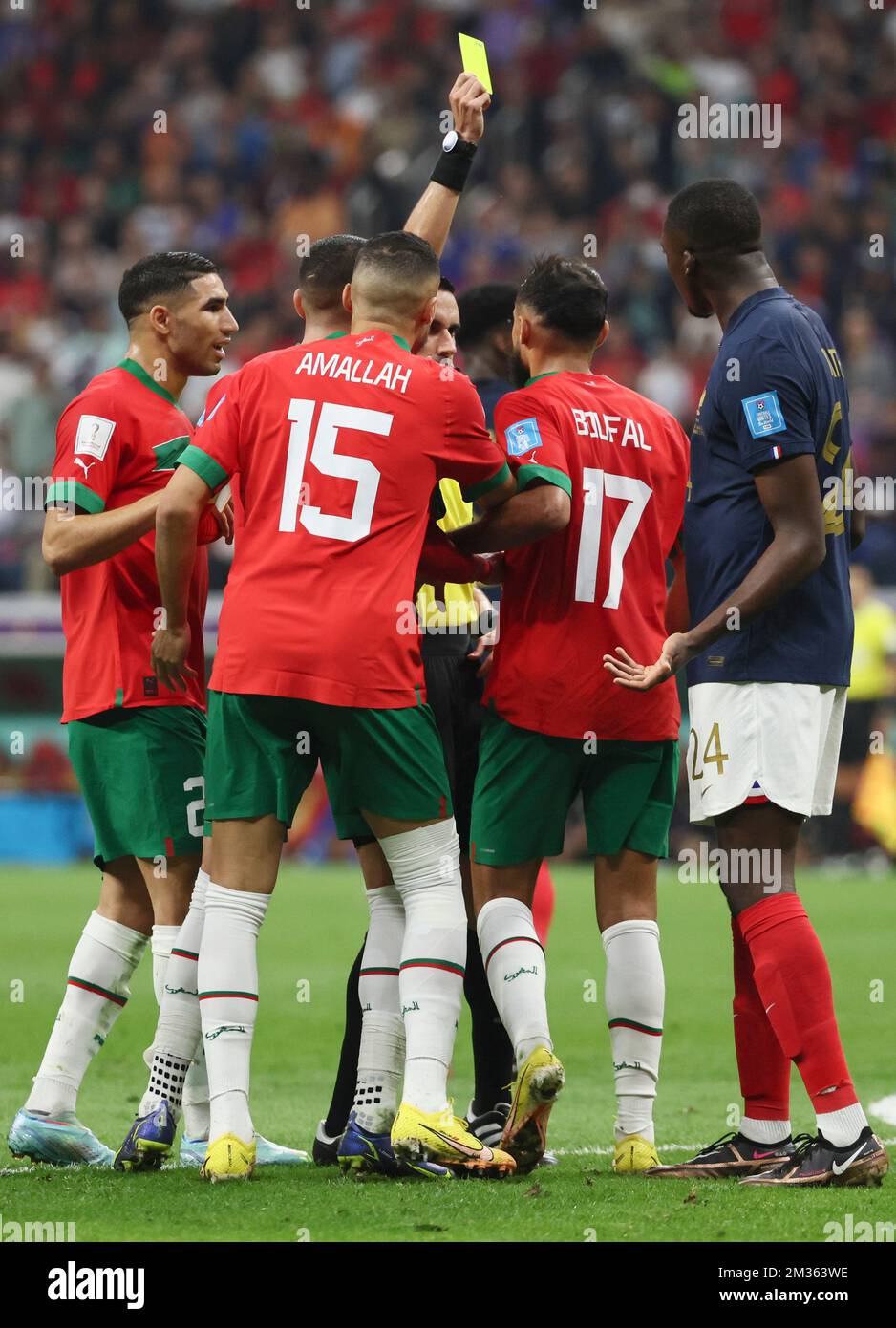 Al Khor, Qatar. 14th Dec, 2022. Sofiane Boufal (2nd R) of Morocco