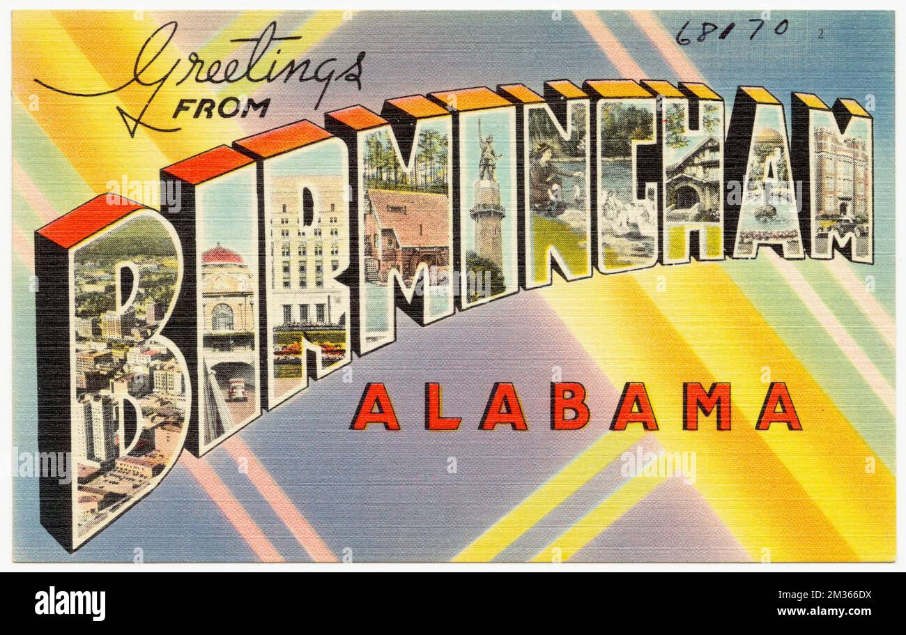 Greetings from Birmingham, Alabama , Cities & towns, Tichnor Brothers