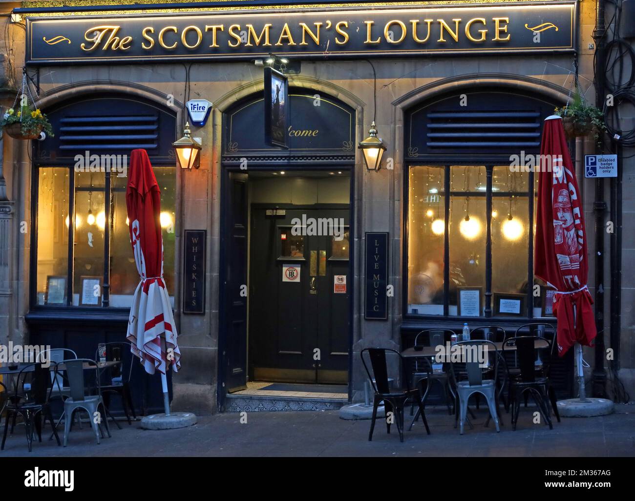 The Scotsmans Lounge, 73 Cockburn St, Edinburgh, Lothians, Scotland, UK,  EH1 1BU Stock Photo