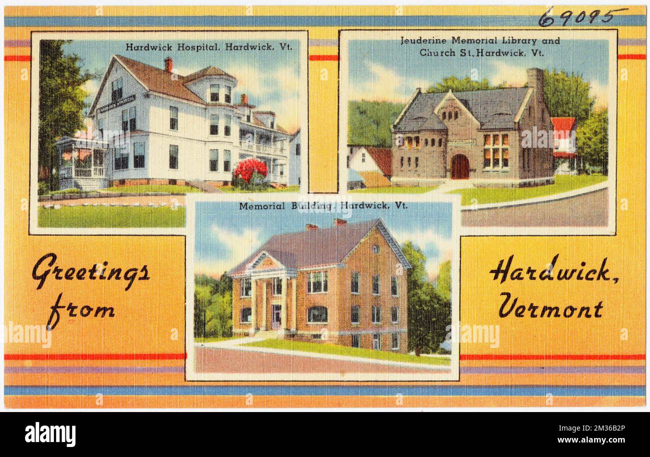 Greetings from Hardwick, Vermont , Tichnor Brothers Collection, postcards of the United States Stock Photo
