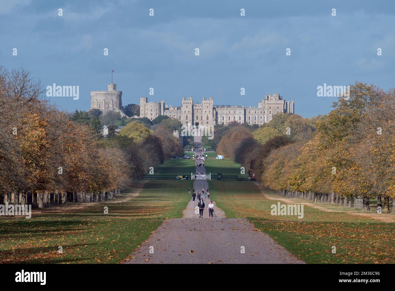 The Round Tower and State Apartments of Windsor Castle viewed from The