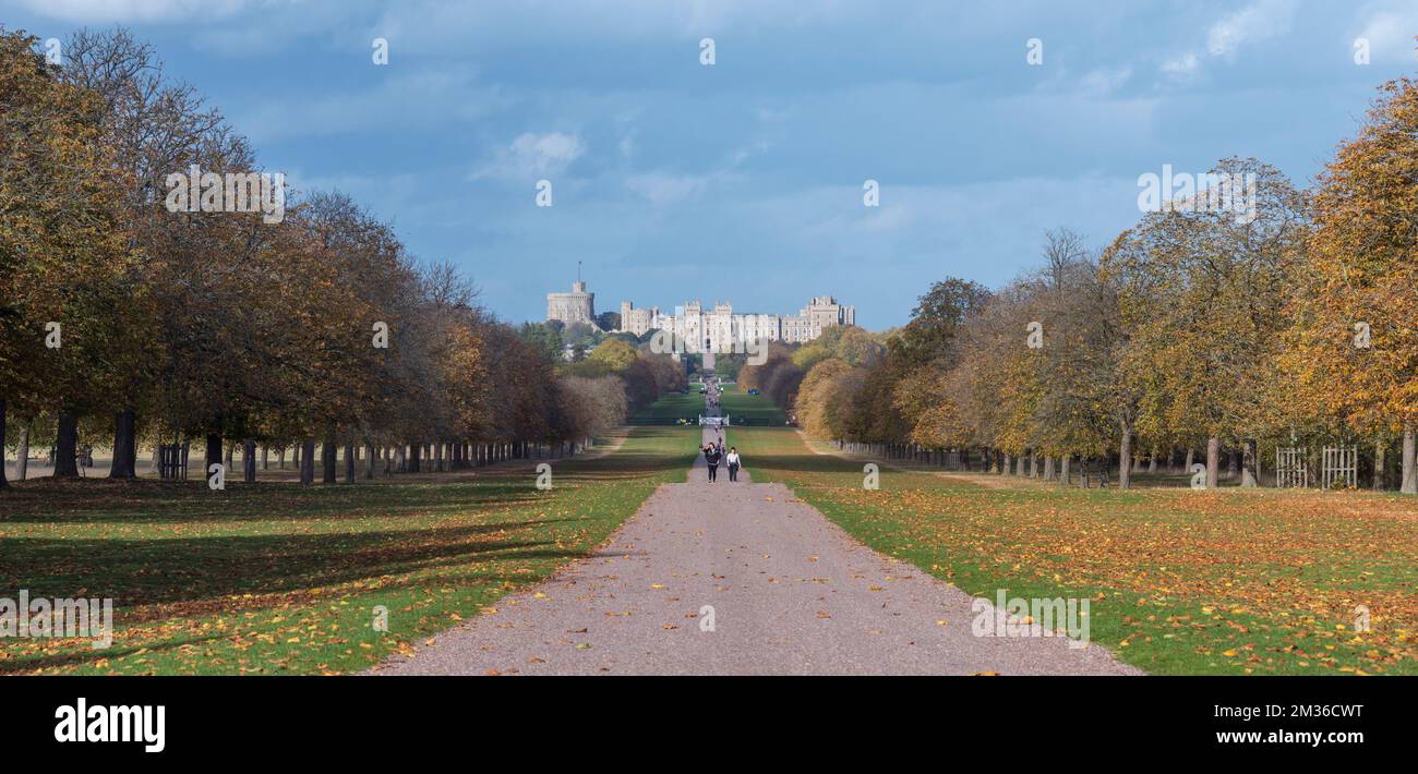 The Round Tower and State Apartments of Windsor Castle viewed from The