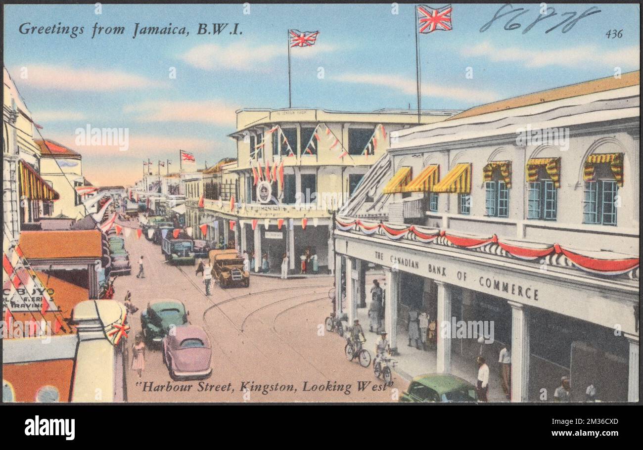 Greetings from Jamaica, B.W.I. 'Harbour Street, Kingston, looking west