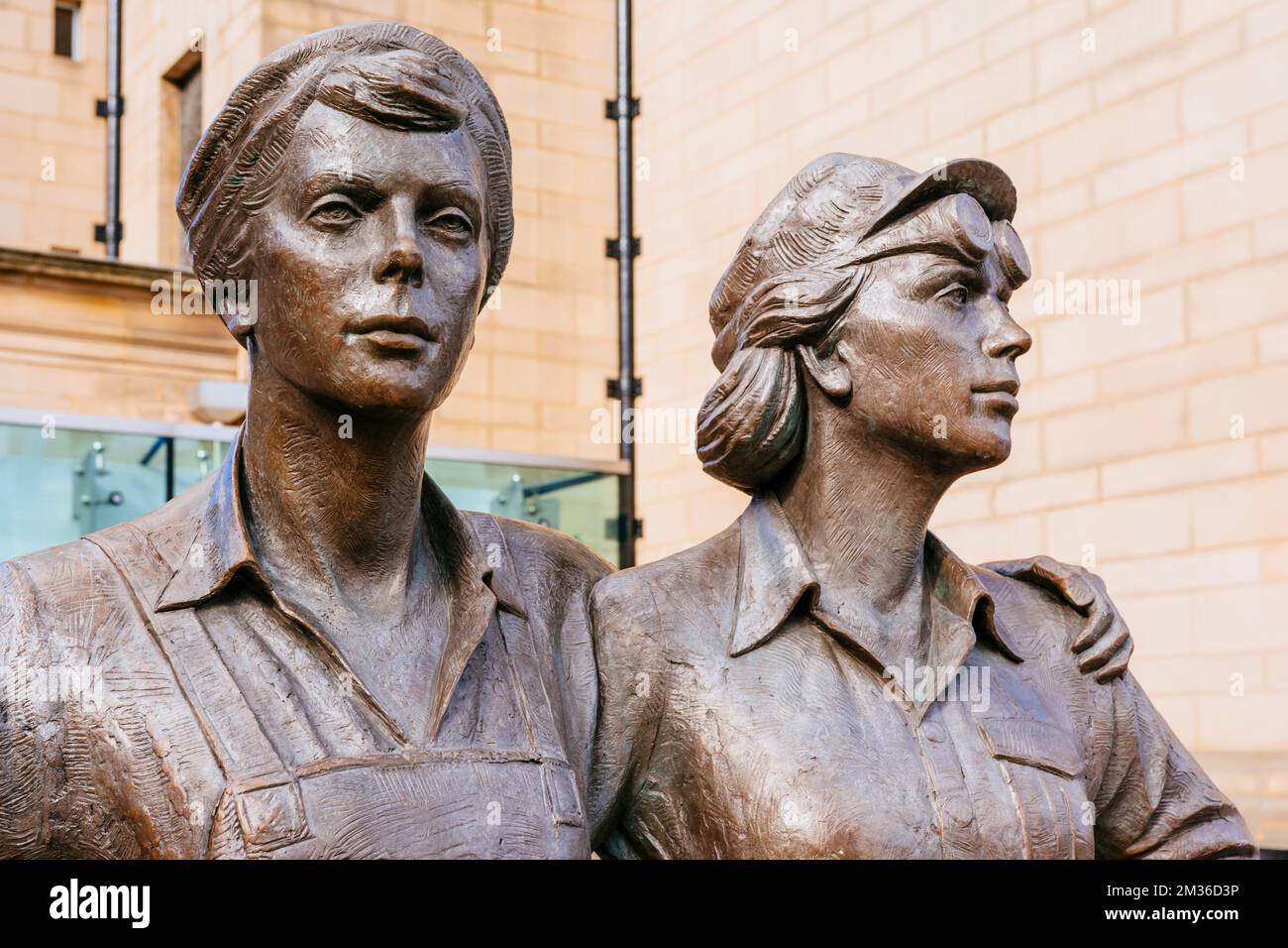 Women of Steel is a bronze sculpture that commemorates the women of Sheffield who worked in the city's steel industry during the First World War and S Stock Photo