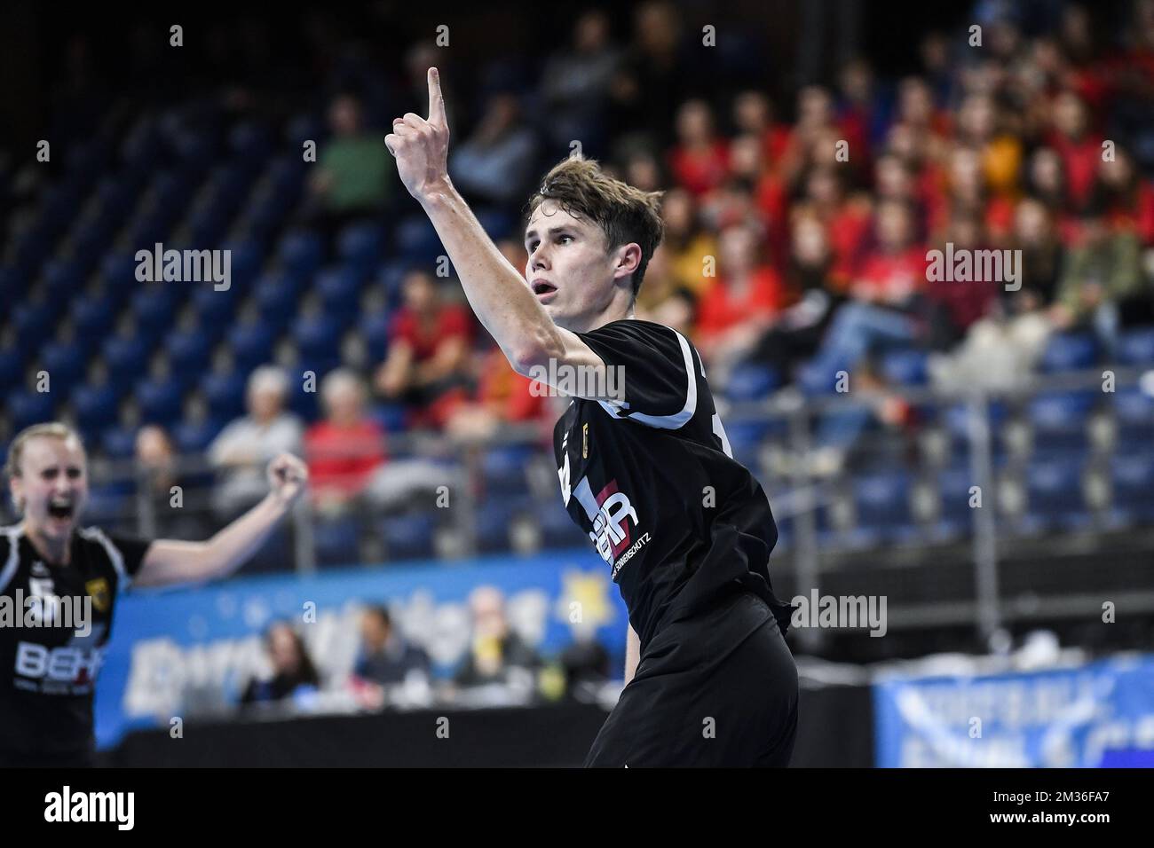 Germany's JanRobert Heming celebrates after scoring during the bronze