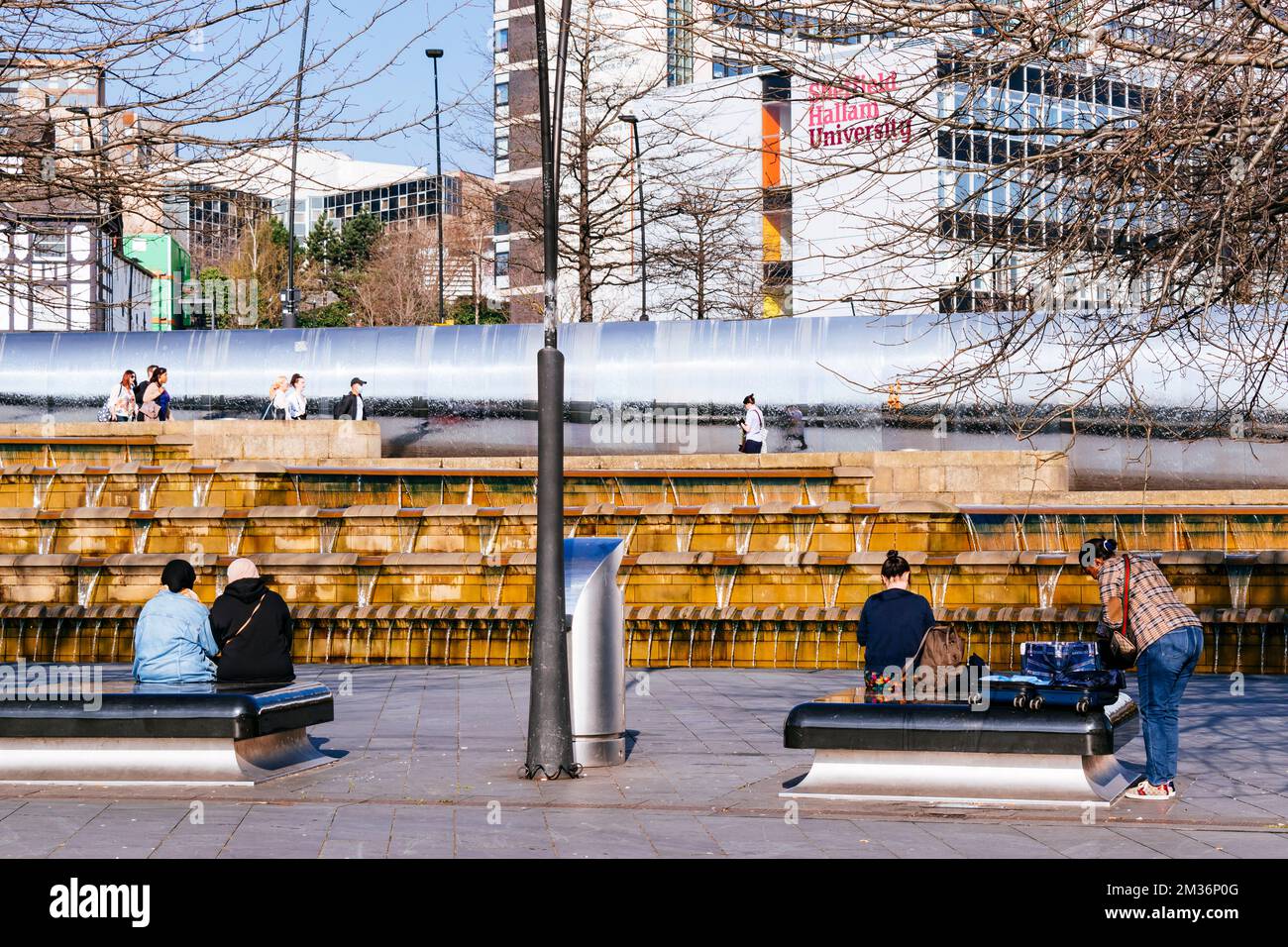 Sheaf Square outside the railway station. Sheffield, South Yorkshire, Yorkshire and the Humber, England, United Kingdom, Europe Stock Photo