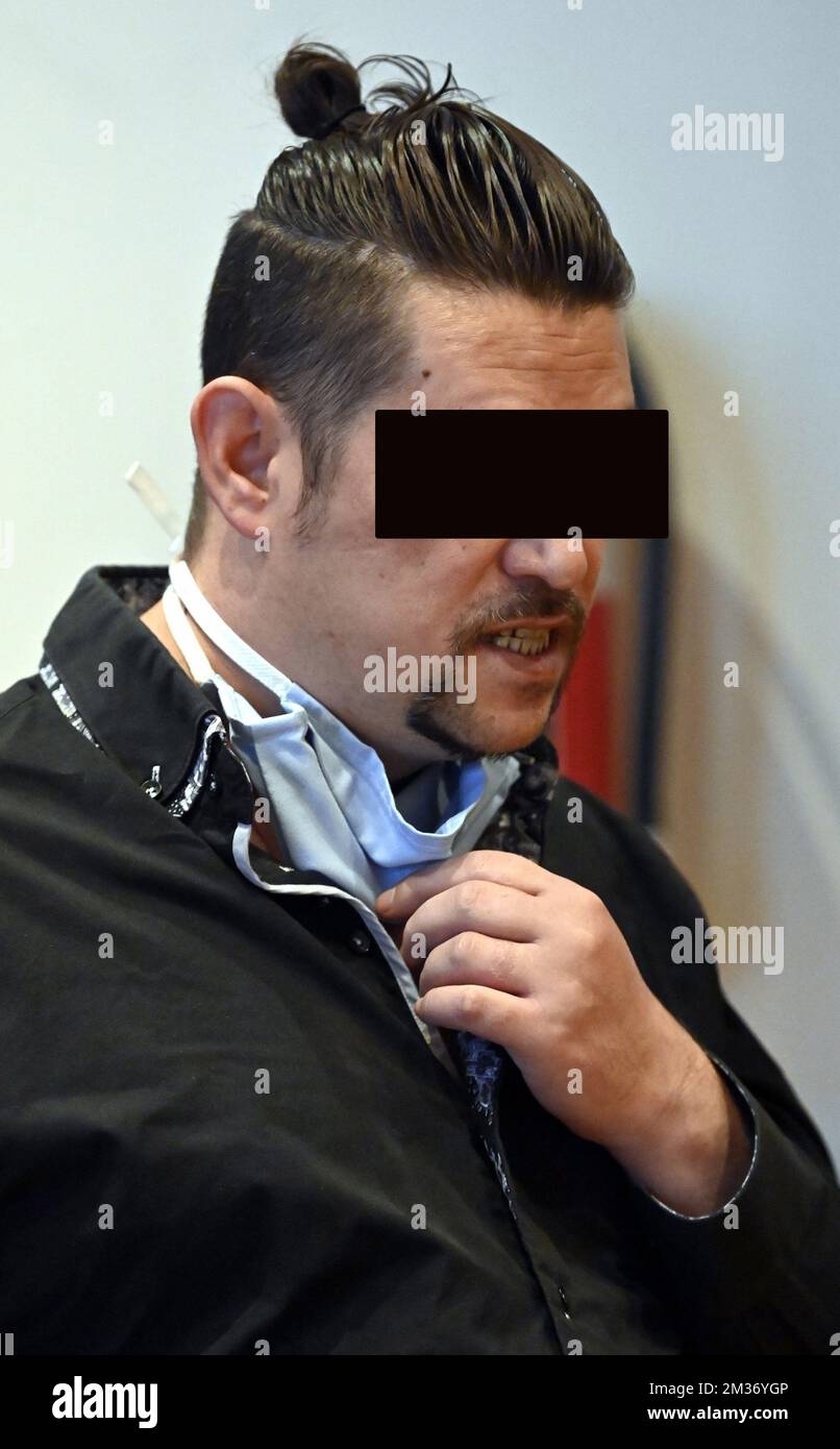 The accused Luc Nem pictured at the jury composition of his assizes trial, before the Assize Court of the Namur province in Namur, Wednesday 24 November 2021. Nem is accused of murdering his partner Marielle Tournay in November 2019. BELGA PHOTO ERIC LALMAND Stock Photo