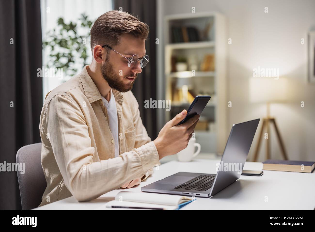 Businessman working from home Stock Photo