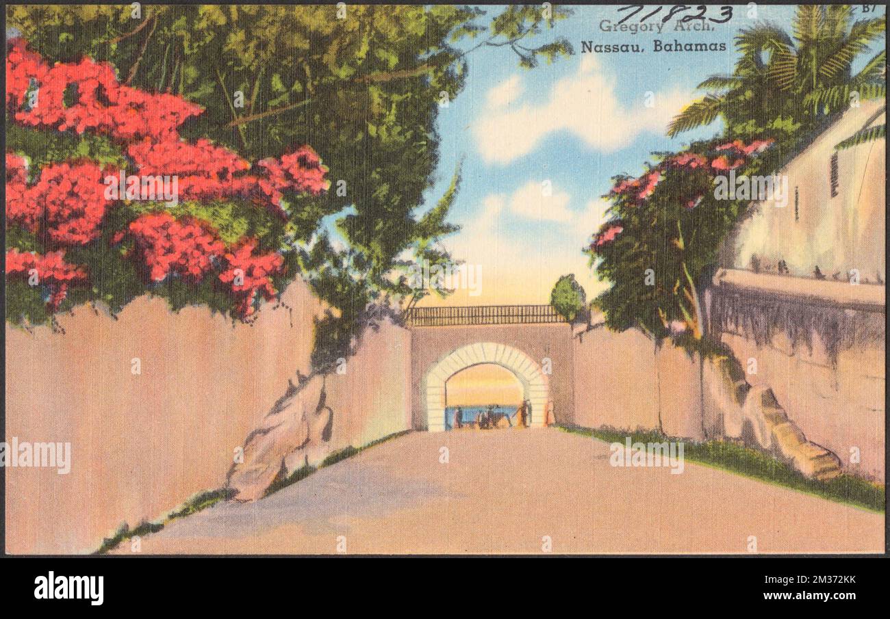 Gregory Arch, Nassau, Bahamas , Arches, Tichnor Brothers Collection, postcards of the United States Stock Photo