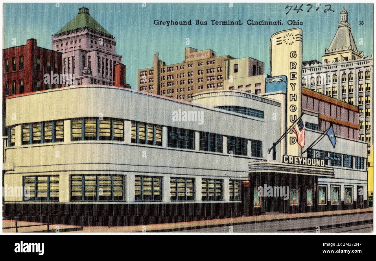 Greyhound Bus Terminal, Cincinnati, Ohio , Tichnor Brothers Collection