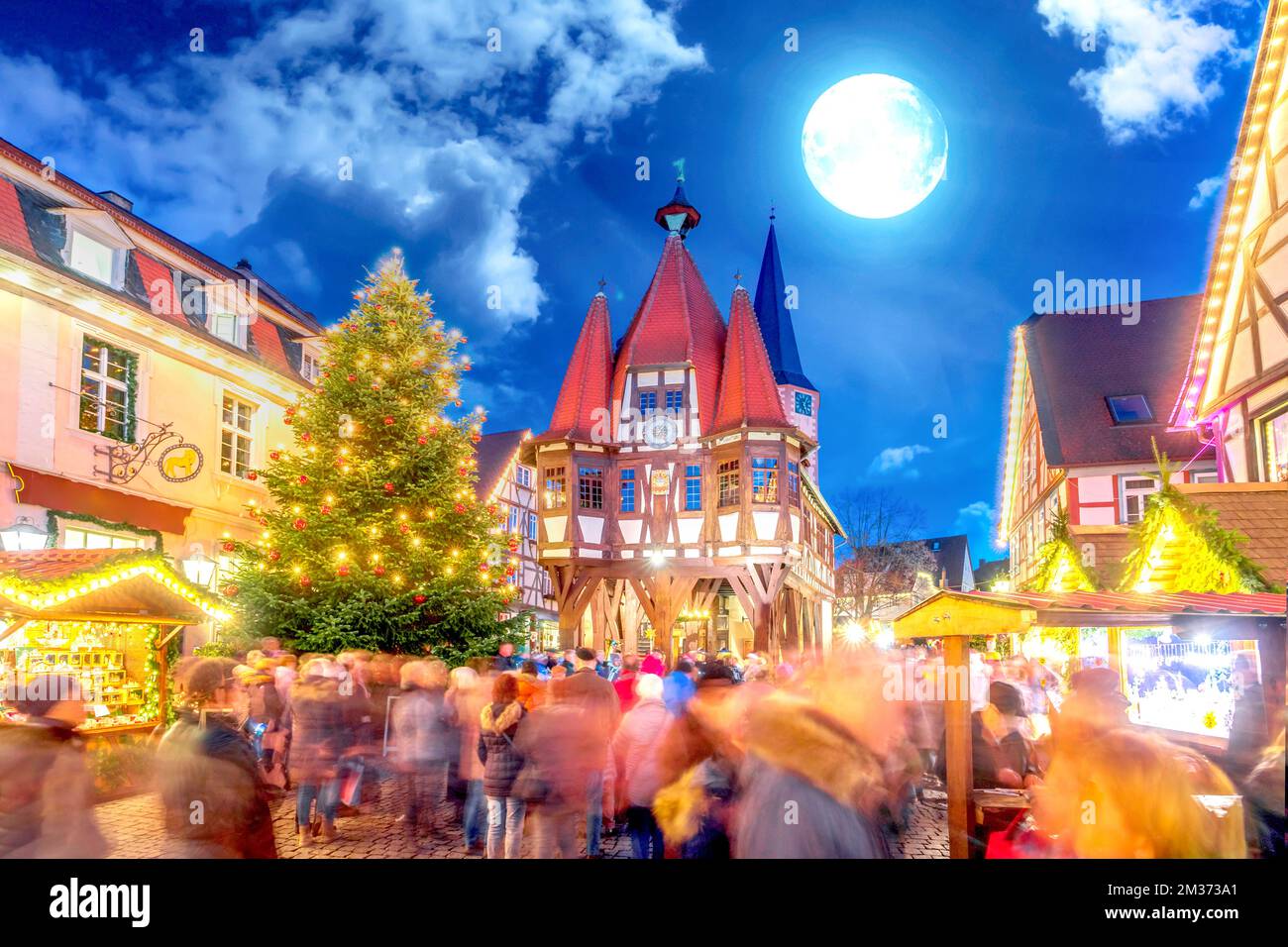 Christmas Market, Michelstadt, Hessen, Germany Stock Photo
