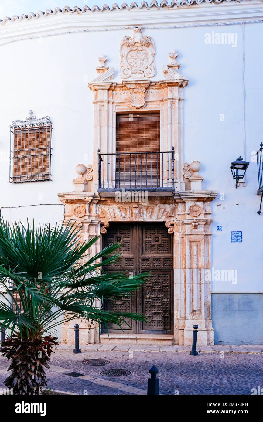 Facade of the manor house of Los Rosales. Almagro, Ciudad Real, Castila La Mancha, Spain, Europe Stock Photo
