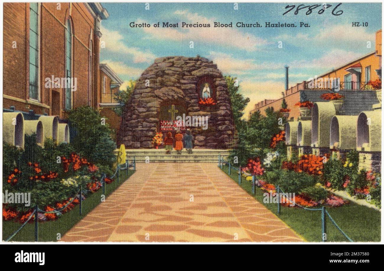 Grotto of Most Precious Blood Church, Hazelton, Pa. , Churches, Tichnor