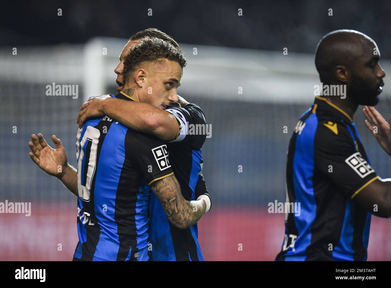 Club's Noa Lang celebrates after scoring during a soccer match between