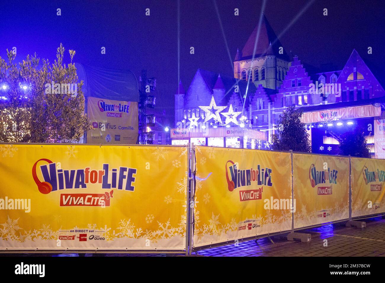 Illustration picture shows the opening event of the ninth edition of  charity action 'Viva For Life', Friday 17 December 2021 in Tournai. The  yearly action is organized by radio station VivaCite, part