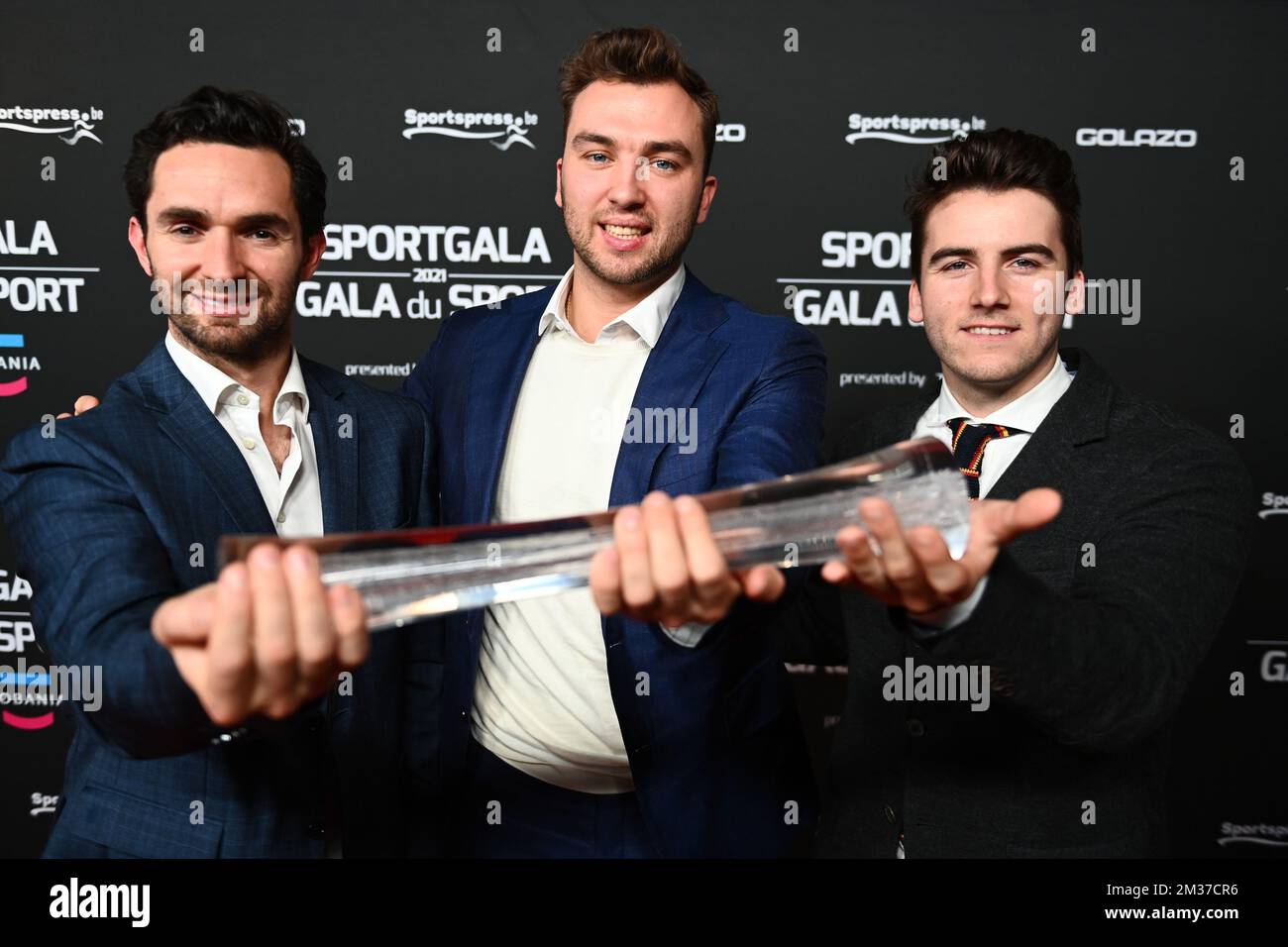 Belgian Red Lions pictured after the award ceremony at the Sport Gala 2021 evening, with the sport women and men of the year 2021 awards, Sunday 19 December 2021, in Schelle. BELGA PHOTO JASPER JACOBS Stock Photo