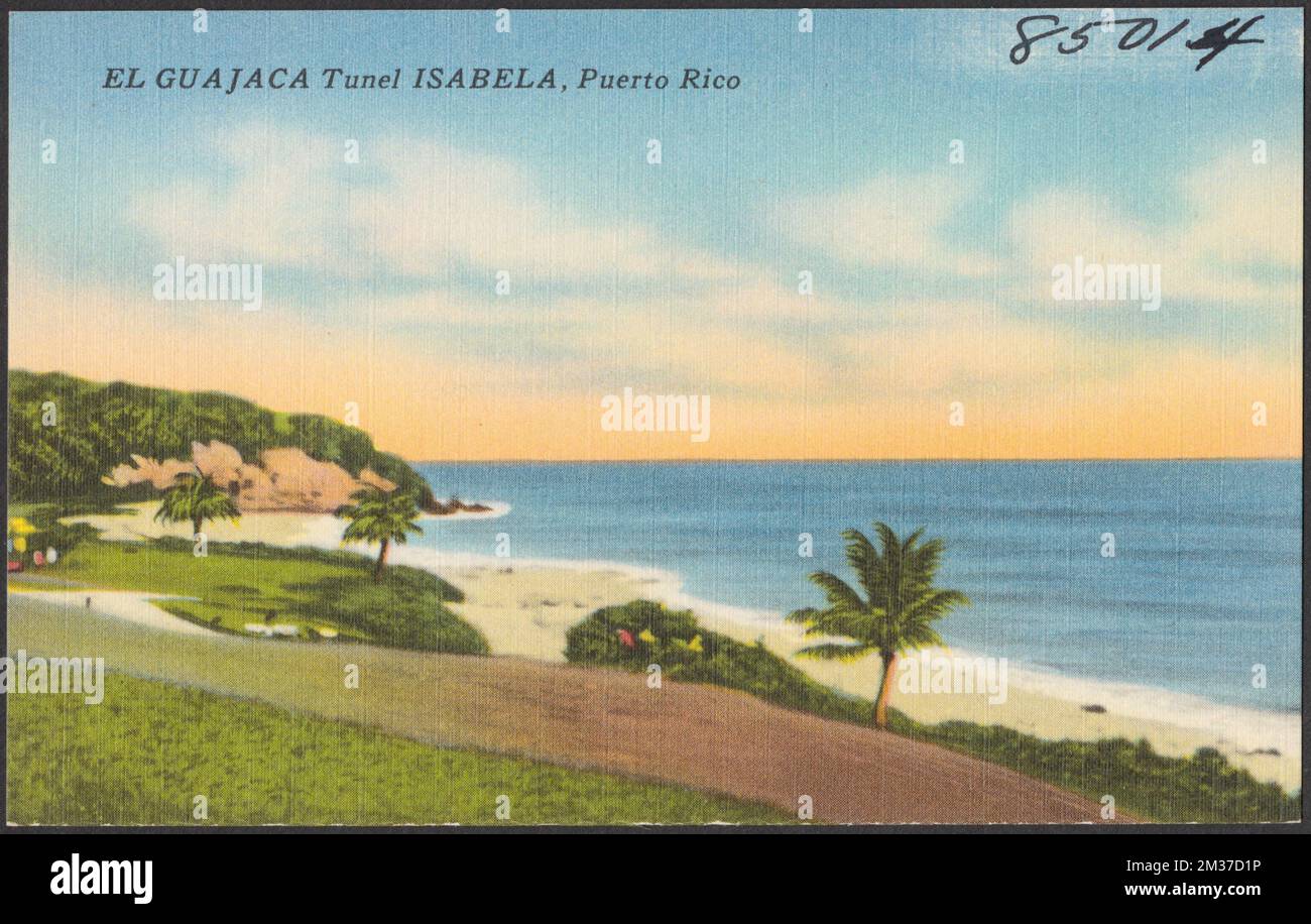 El Guajaca Tunel, Isabela, Puerto Rico , Beaches, Tichnor Brothers Collection, postcards of the United States Stock Photo