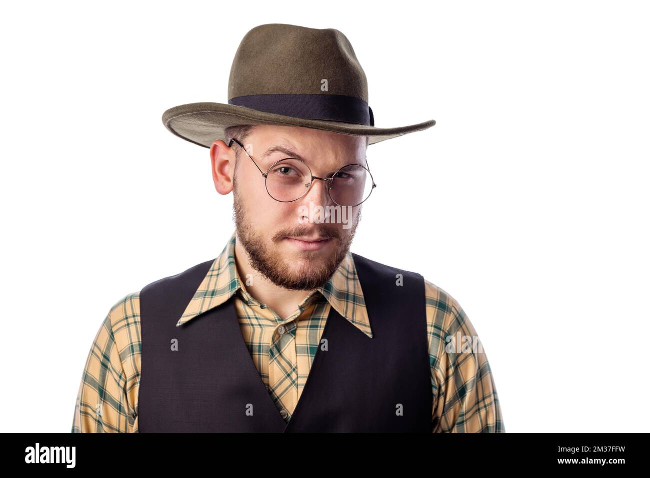 Mature man in cowboy hat hi-res stock photography and images - Alamy