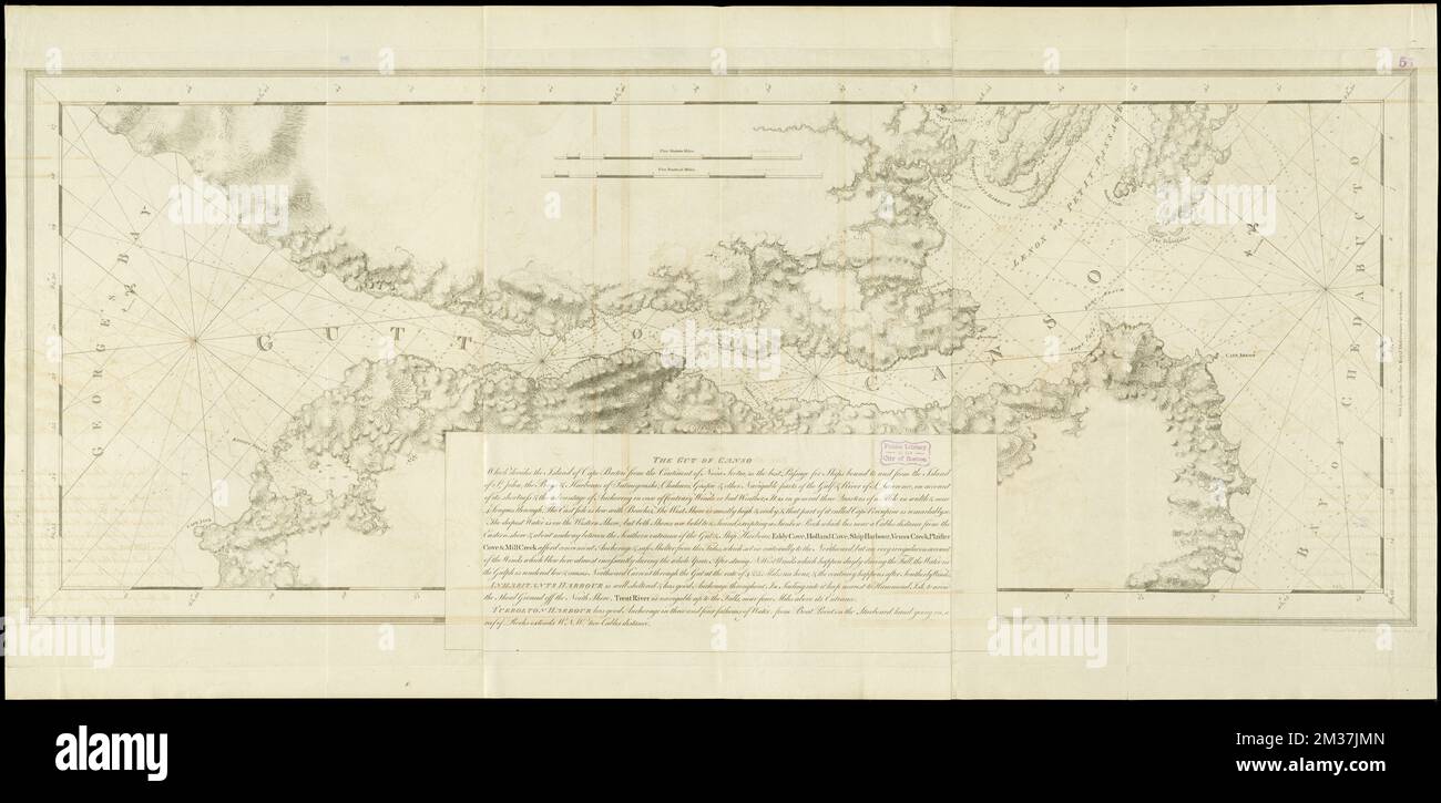 The Gut of Canso which divides cables distance , Nautical charts