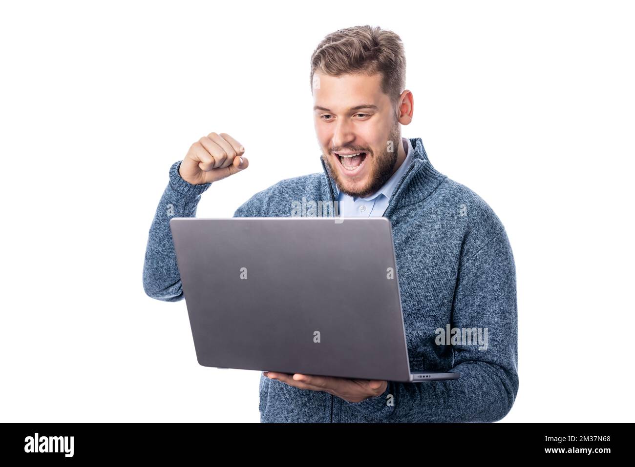 Man with laptop Stock Photo