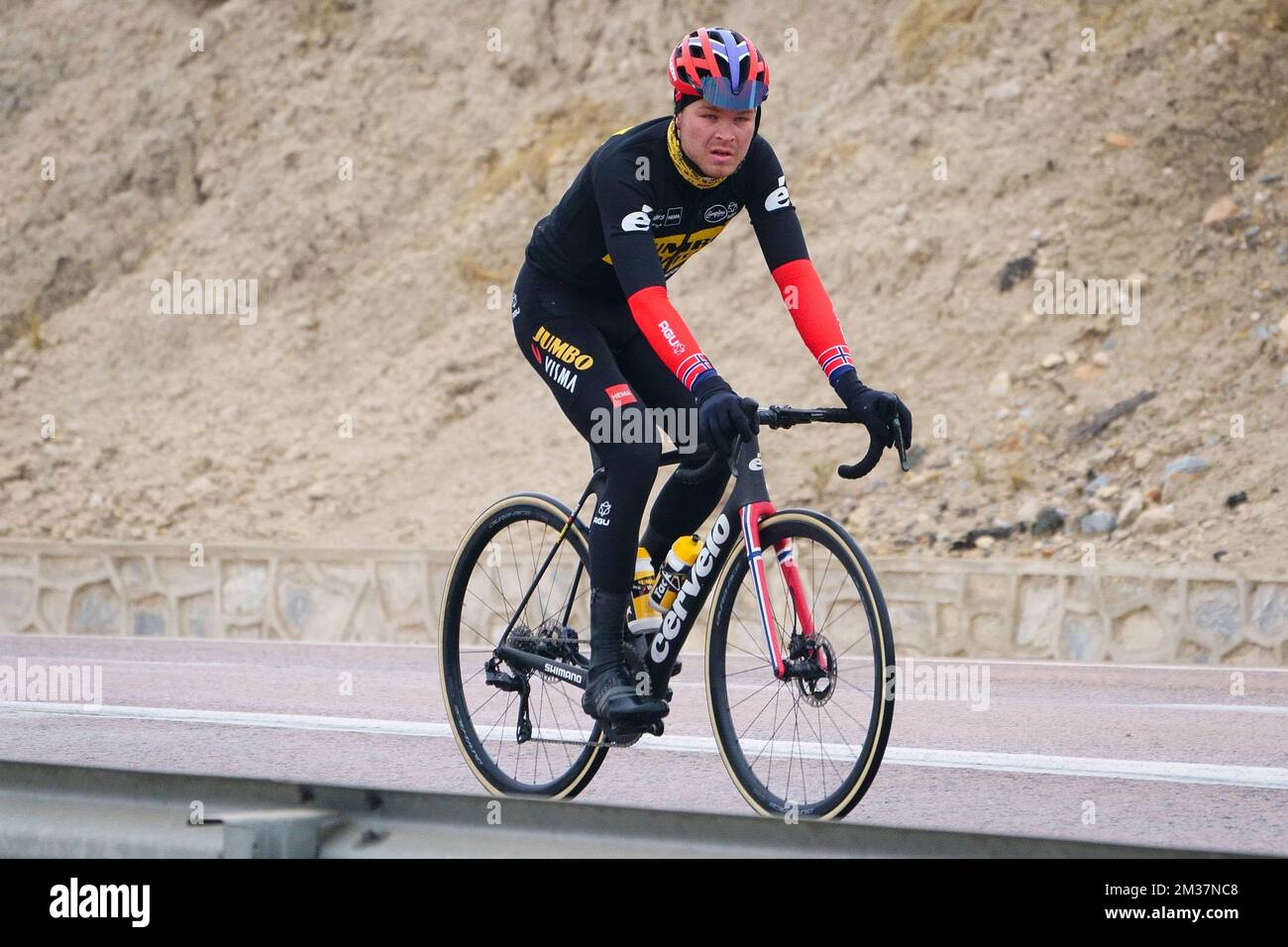 Jumbo-Visma head of performance Mathieu Heijboer and Jumbo-Visma sports  director Merijn Zeeman pictured during the media day of Dutch cycling team Jumbo  Visma in Mutxamel, Alicante, Spain, Tuesday 11 January 2022, in