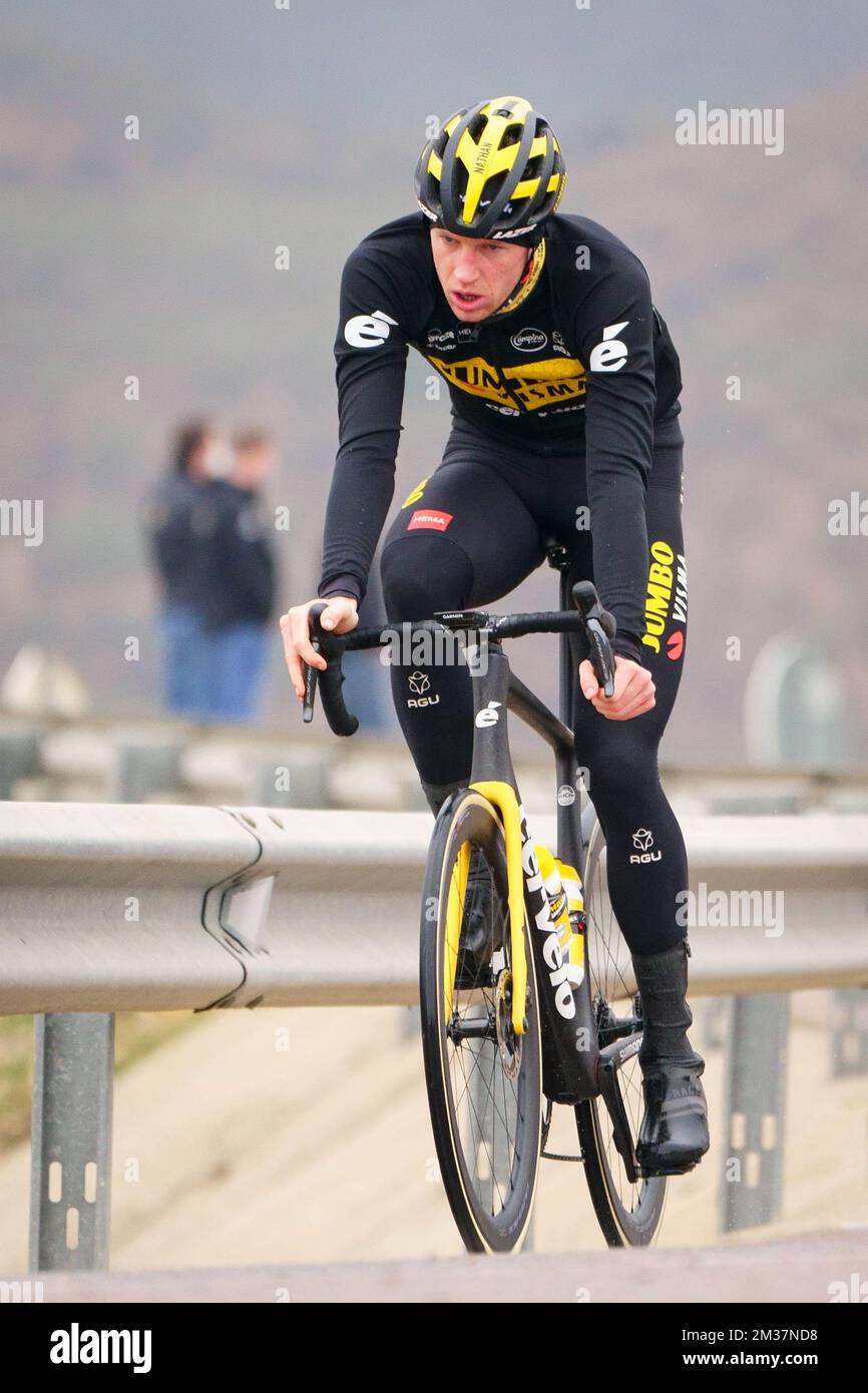 Jumbo-Visma head of performance Mathieu Heijboer and Jumbo-Visma sports  director Merijn Zeeman pictured during the media day of Dutch cycling team Jumbo  Visma in Mutxamel, Alicante, Spain, Tuesday 11 January 2022, in