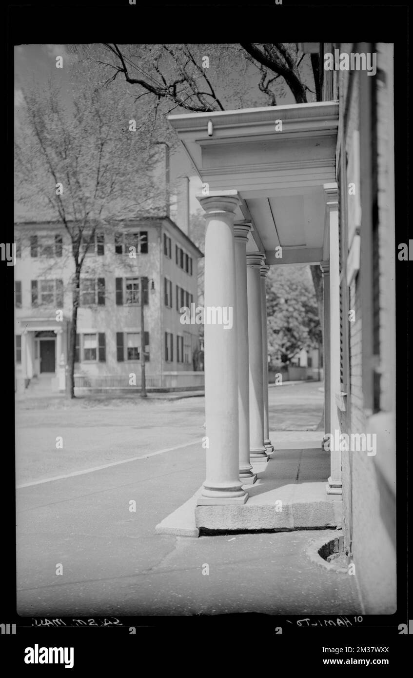 Hamilton Hall , Architecture, Porches. Samuel Chamberlain Photograph Negatives Collection Stock