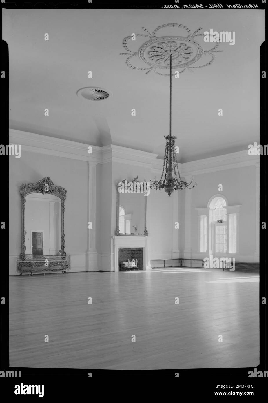 Hamilton Hall, Chestnut Street, Salem interior, ballroom , Fireplaces