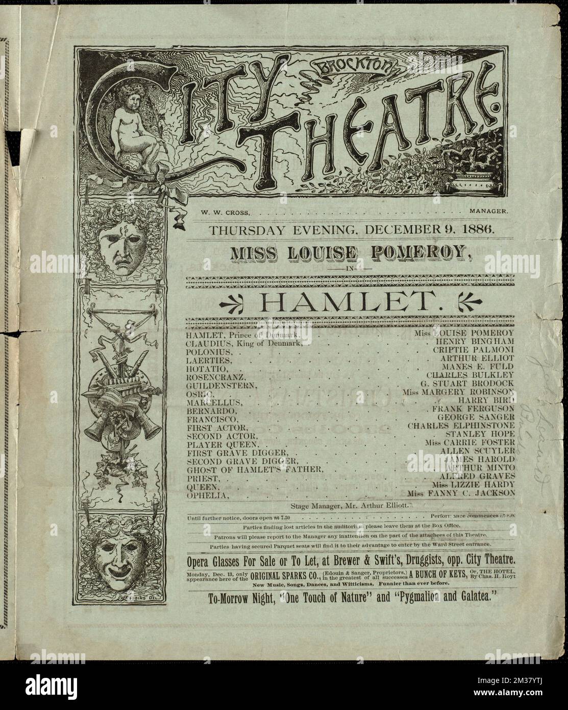 Hamlet,,Miss Louise Pomeroy , Entertainment, Shakespeare, William, 1564