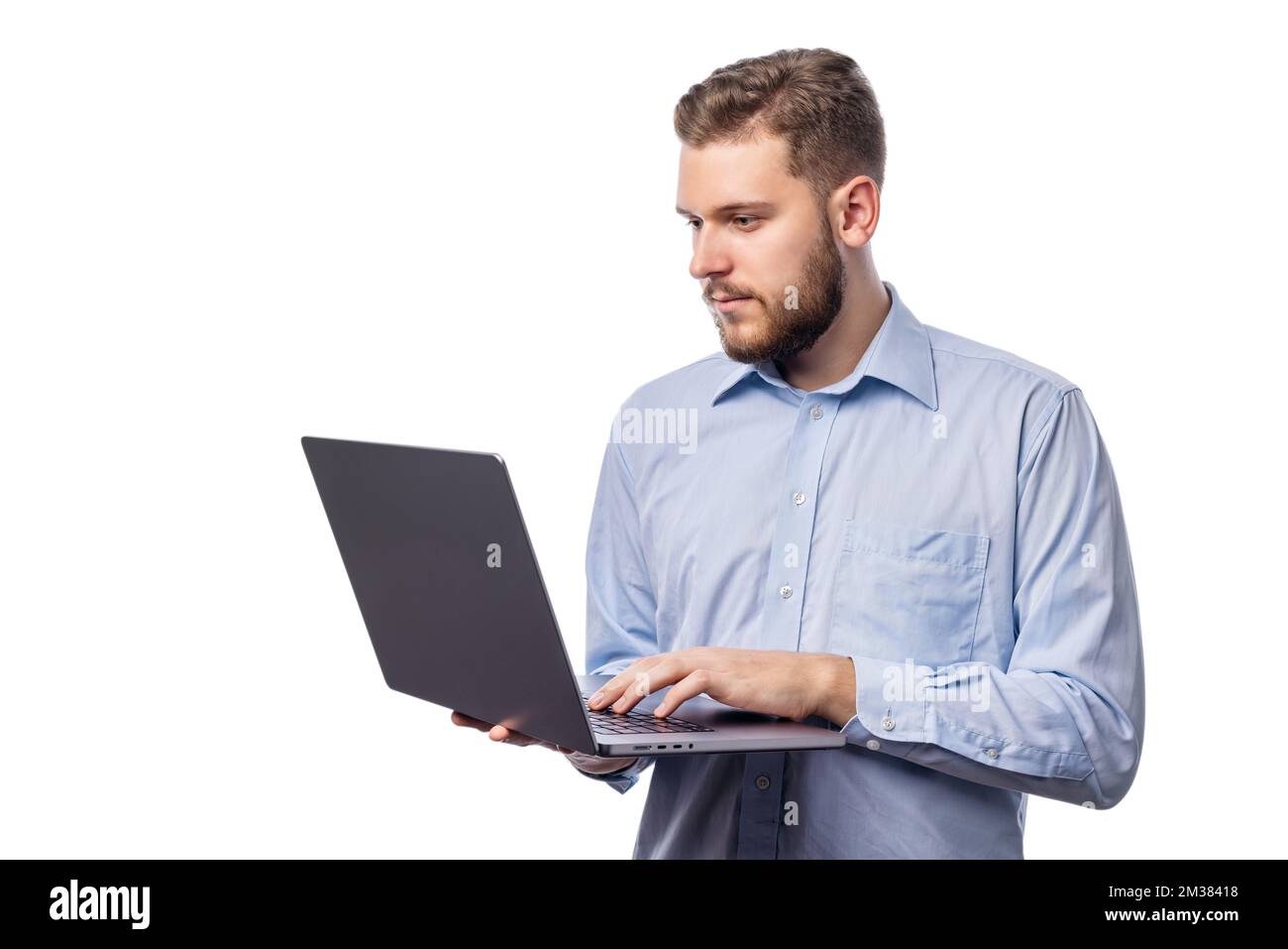 Man with laptop Stock Photo