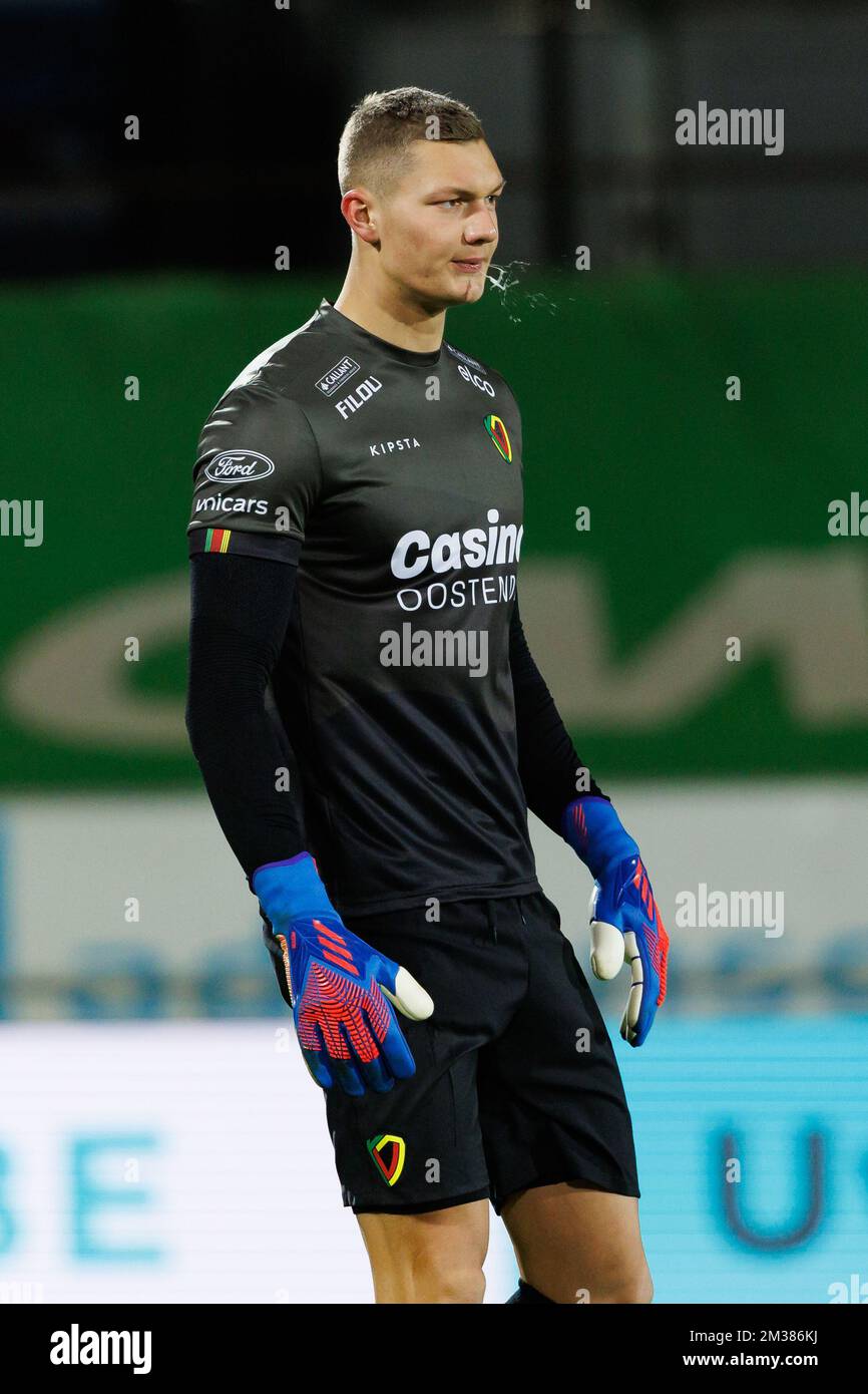 Oostende's goalkeeper Kjell Scherpen pictured during a soccer match